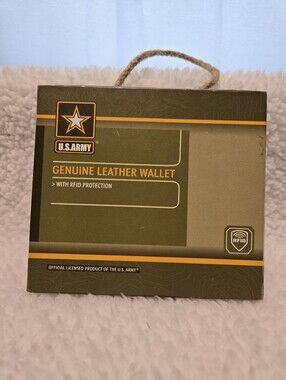 U.S. Army Genuine Leather Wallet - Olive Green with RFID Protection